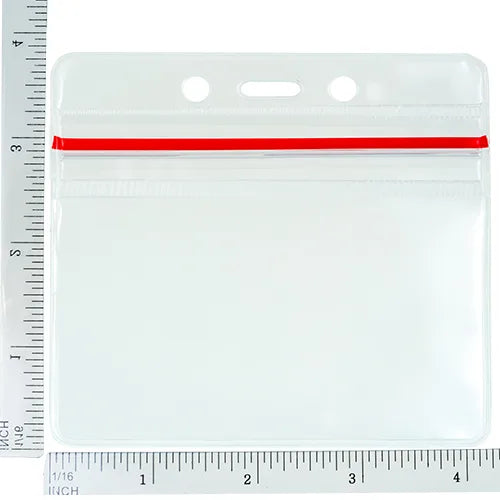 Clear Classic Vinyl Badge Holder w/ Zipper – Horizontal