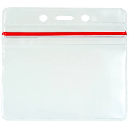 Clear Classic Vinyl Badge Holder w/ Zipper – Horizontal